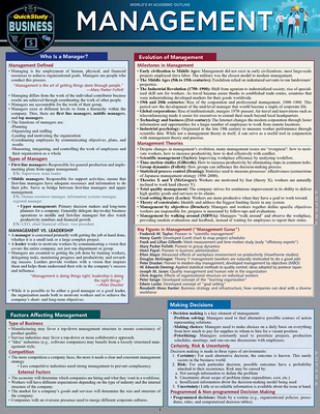 Könyv Management: A Quickstudy Laminated Reference Guide George A. Milite