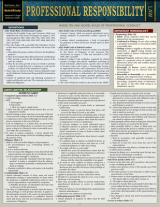 Könyv Professional Responsibility: A Quickstudy Laminated Reference Guide Michele Struffolino