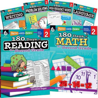 Kniha 180 Days of Second Grade Practice, 6-Book Set Teacher Created Materials