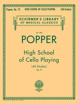 Książka David Popper: High School of Cello Playing, Op. 73: Schirmer Library of Classics Volume 1883 40 Etudes Cello Method David Popper