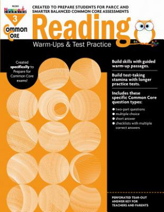 Kniha Common Core Reading: Warm-Ups and Test Practice Grade 3 Teacher Resource Newmark Learning