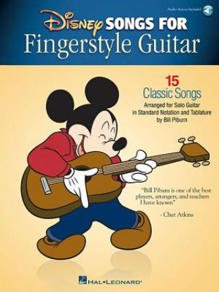 Könyv Disney Songs for Fingerstyle Guitar: 15 Classic Songs Arranged by Solo Guitar in Standard Notation and Tablature Bill Piburn