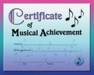 Kniha Certificate of Musical Achievement 