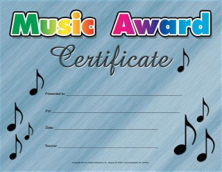 Kniha Music Award Certificate 