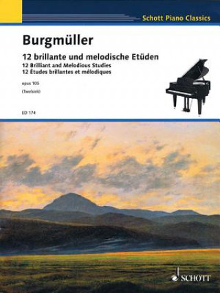 Könyv 12 Brilliant and Melodious Studies, Op. 105 Frederic Burgmuller