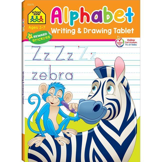 Kniha School Zone Alphabet Writing & Drawing Tablet Workbook Zone Staff School