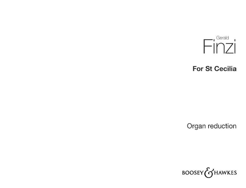 Carte For St Cecilia Op. 30 Organ Score English Gerald Finzi