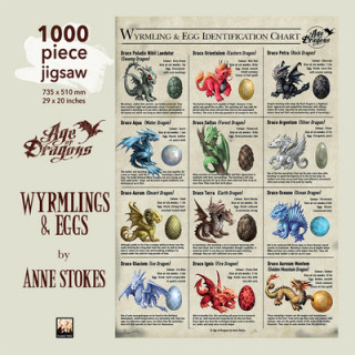 Joc / Jucărie Adult Jigsaw Anne Stokes: Wyrmlings & Eggs: 1000 Piece Jigsaw Puzzle Flame Tree Studio