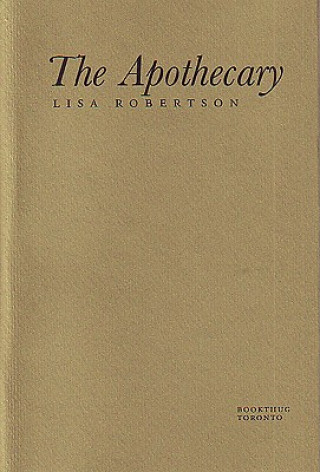 Knjiga Apothecary Lisa Robertson