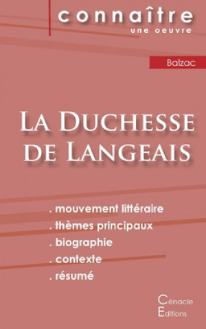 Kniha Fiche de lecture La Duchesse de Langeais de Balzac (Analyse litteraire de reference et resume complet) Honoré de Balzac