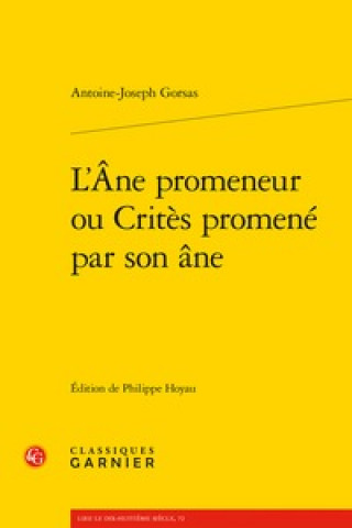 Książka L'Ane Promeneur Ou Crites Promene Par Son Ane Antoine-Joseph Gorsas