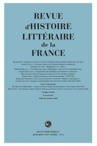 Carte Revue d'Histoire Litteraire de la France Classiques Garnier