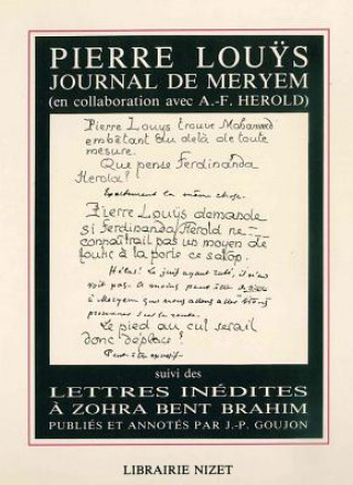 Książka Journal de Meryem (1894): Suivi Des Lettres Inedites a Zohra Bent Brahim (1897-1899) Jean-Paul Goujon