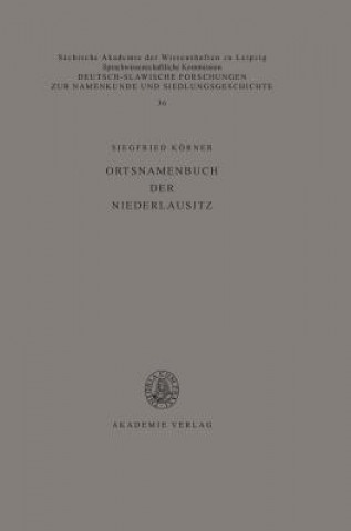 Könyv Ortsnamenbuch Der Niederlausitz Siegfried Körner
