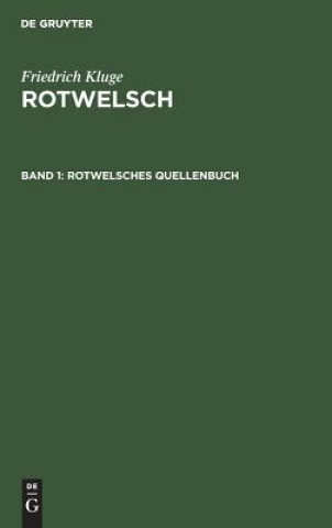 Book Rotwelsches Quellenbuch Friedrich Kluge