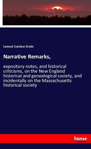 Knjiga Narrative Remarks, Samuel Gardner Drake