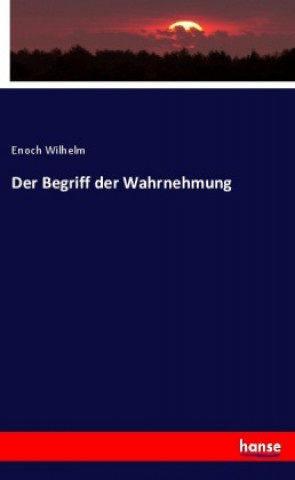 Knjiga Der Begriff der Wahrnehmung Enoch Wilhelm