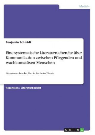 Kniha Eine systematische Literaturrecherche über Kommunikation zwischen Pflegenden und wachkomatösen Menschen Benjamin Schmidt