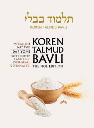 Kniha Koren Talmud Bavli, Noe Edition, Vol 36: Menahot Part 2, Hebrew/English, Daf Yomi B&w Adin Steinsaltz