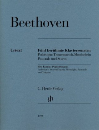 Book Fünf berühmte Klaviersonaten op. 13, op. 26, op. 27 Nr. 2, op. 28 und op. 31 Nr. 2 Ludwig van Beethoven