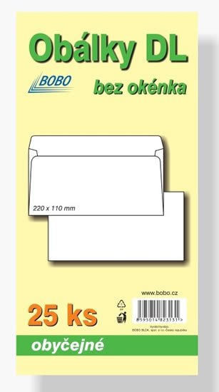 Papírszerek Obálky DL obyčejné (bal.25ks) 