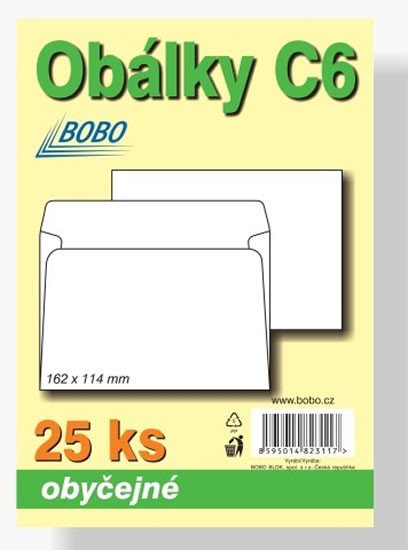 Stationery items Obálky C6 obyčejné (bal.25ks) 