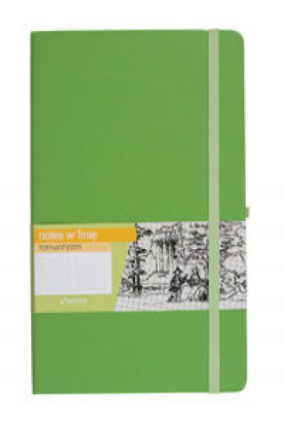 Kniha Notes A5 z gumką Romantyzm linia zielony 