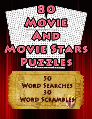 Carte 80 Movie And Movie Stars Puzzles: 50 Movie Themed Word Search And 30 Word Scramble Puzzles For Movie Enthusiasts On Target Puzzles