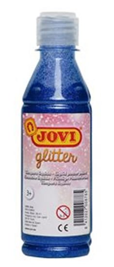 Papierenský tovar JOVI temperová barva glittrová 250 ml v lahvi modrá 