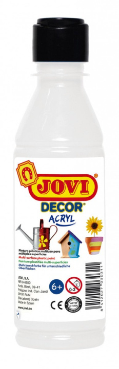 Papírenské zboží JOVI Decor akrylová barva - bílá 250 ml 