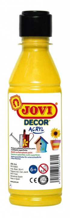 Papírenské zboží JOVI Decor akrylová barva - žlutá 250 ml 