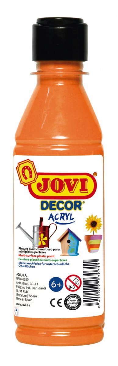 Stationery items JOVI Decor akrylová barva - oranžová 250 ml 