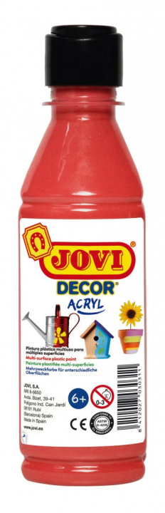 Papierenský tovar JOVI Decor akrylová barva - červená 250 ml 