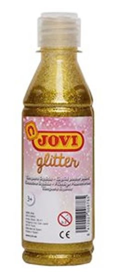 Papírszerek JOVI temperová barva glittrová 250 ml v lahvi zlatá 