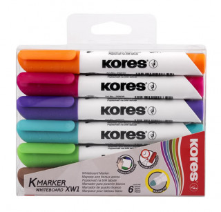 Papírenské zboží Kores K-MARKER Popisovač na bílé tabule, kulatý hrot 3 mm, mix 6 barev 