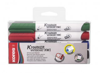 Stationery items Kores K-MARKER Popisovač na bílé tabule a flip charty, kulatý hrot 3 mm, mix 4 barev 
