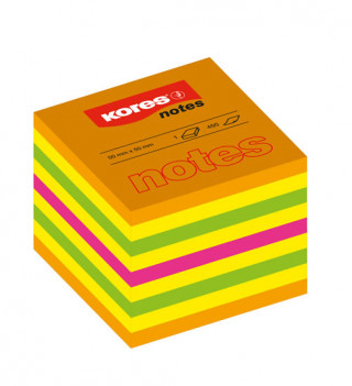 Papírenské zboží Kores Neonové bločky CUBO Summer 75x75mm, mix barev 