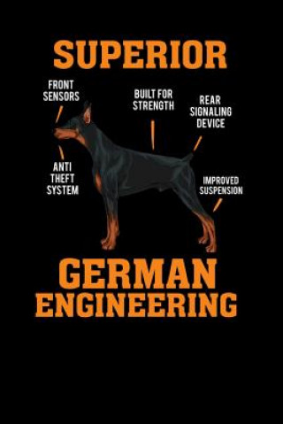 Książka Doberman Superior German Engineering: 120 Pages I 6x9 I Dot Grid I Funny Doberman & Pinscher Dog Gifts Funny Notebooks