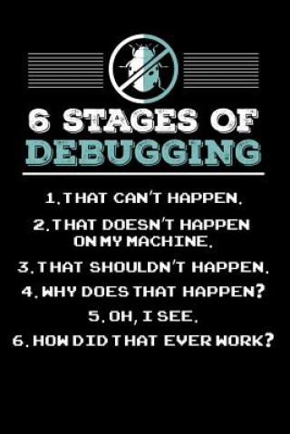 Kniha 6 Stages of Debugging: 120 Pages I 6x9 I Dot Grid I Funny Software Engineering, Coder & Hacker Gifts Funny Notebooks
