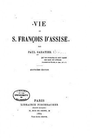 Carte Vie de S. François d'Assise Paul Sabatier