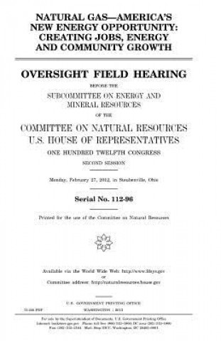 Kniha Natural gas, America's new energy opportunity: creating jobs, energy, and community growth: oversight field hearing before the Subcommittee on Energy United States Congress