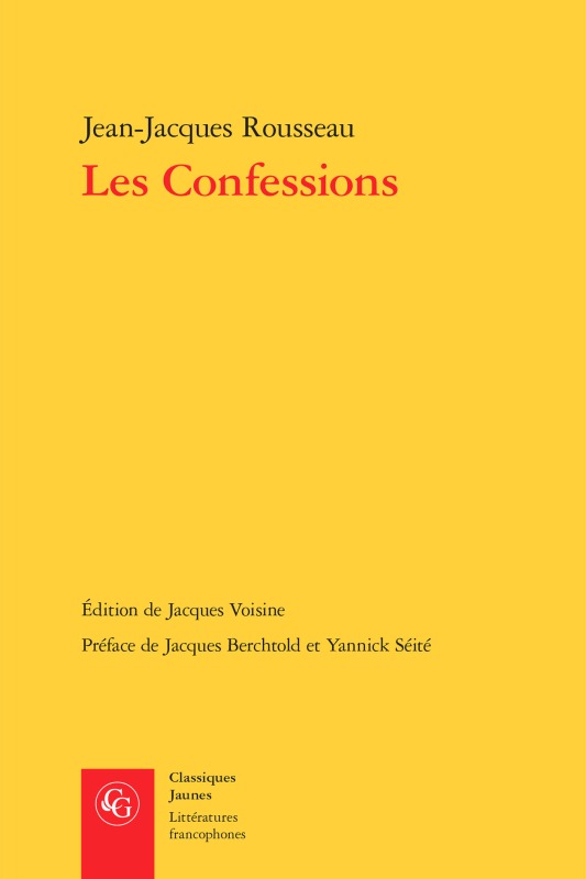 Kniha Les Confessions Jean-Jacques Rousseau
