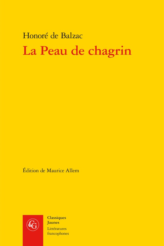 Book La Peau de Chagrin Honore de Balzac
