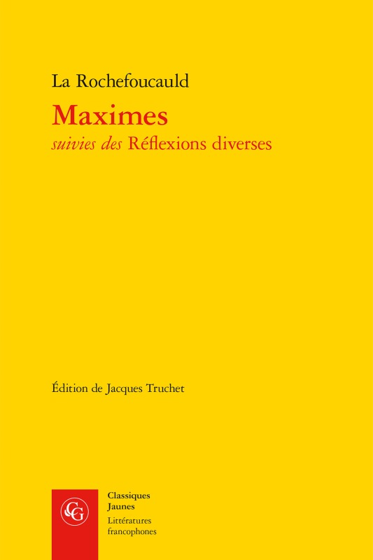 Buch Maximes La Rochefoucauld
