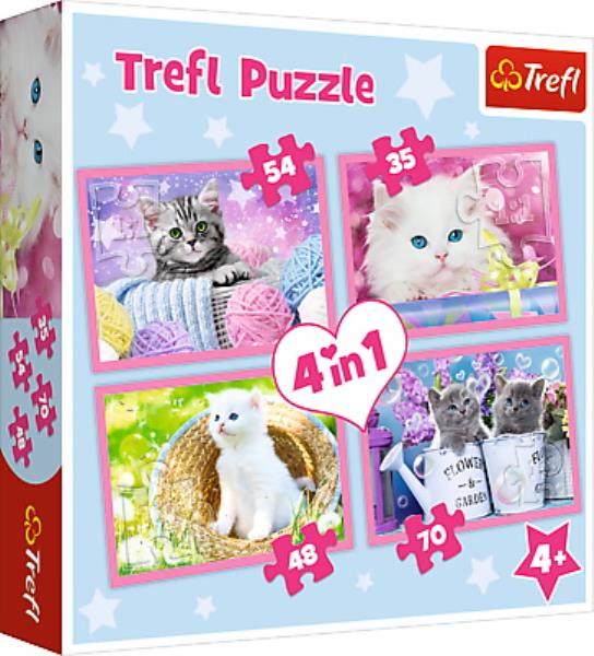 Hra/Hračka Puzzle Hravá koťata 4v1 