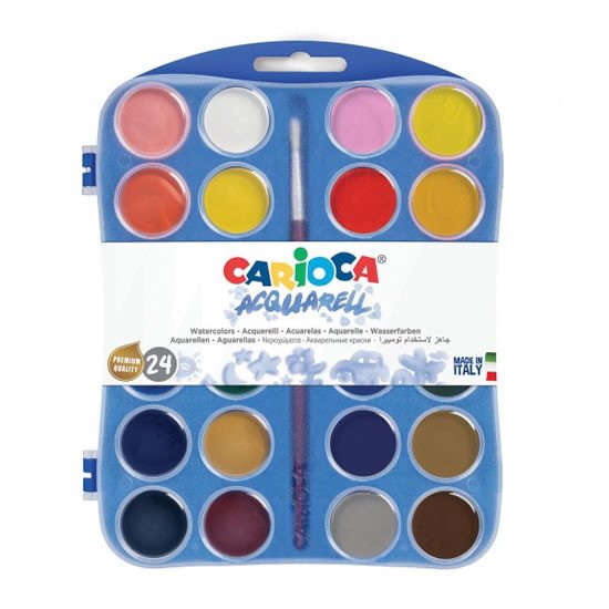 Papírenské zboží CARIOCA vodové barvy 24 ks 
