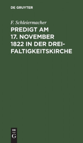 Kniha Predigt am 17. November 1822 in der Dreifaltigkeitskirche 