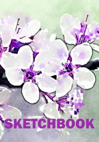 Kniha sketchbook: sketchbook with flowers in purple and white. Essy Sketch