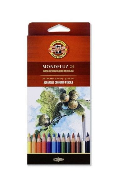 Proizvodi od papira Koh-i-noor pastelky MONDELUZ akvarelové souprava 24 ks v papírové krabičce 