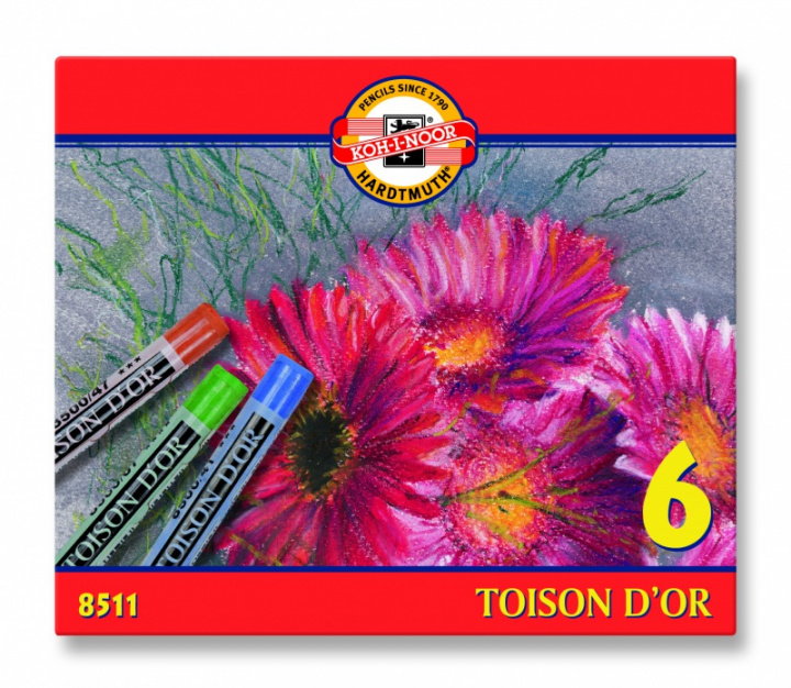 Papírenské zboží Koh-i-noor křídy (pastely) prašné umělcké 10 mm Toison D'or souprava 6 ks 